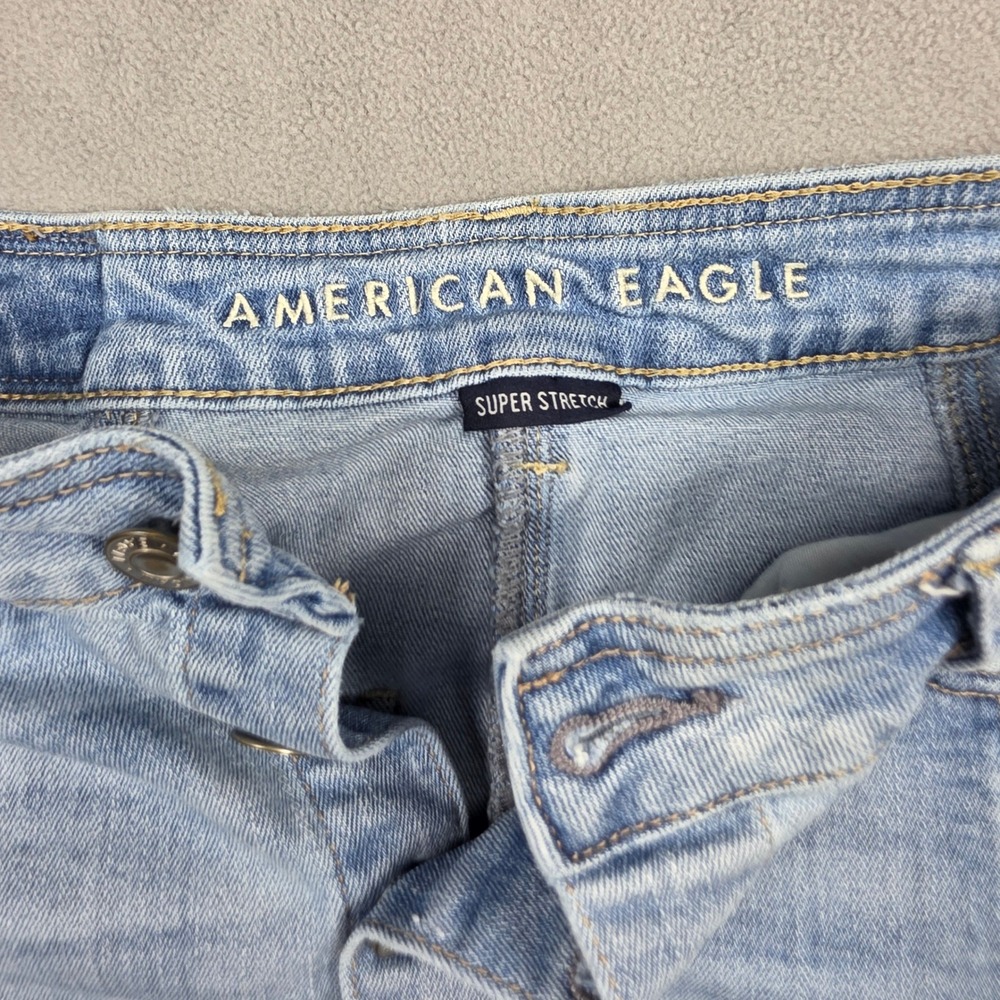 American Eagle Skirt Women Size 2 Light Blue Super Stretch Light Wash - Picture 2 of 6
